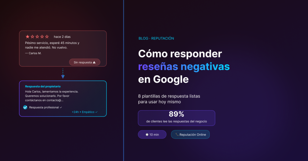 Cómo responder a las reseñas negativas de Google sin perder clientes