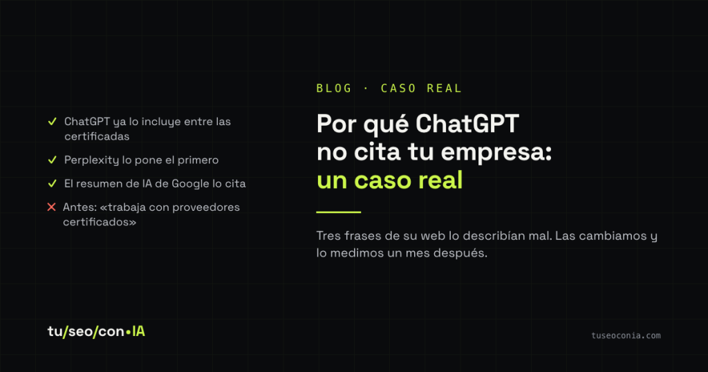 Por qué ChatGPT no cita tu empresa (y qué encontramos al mirarlo de cerca)
