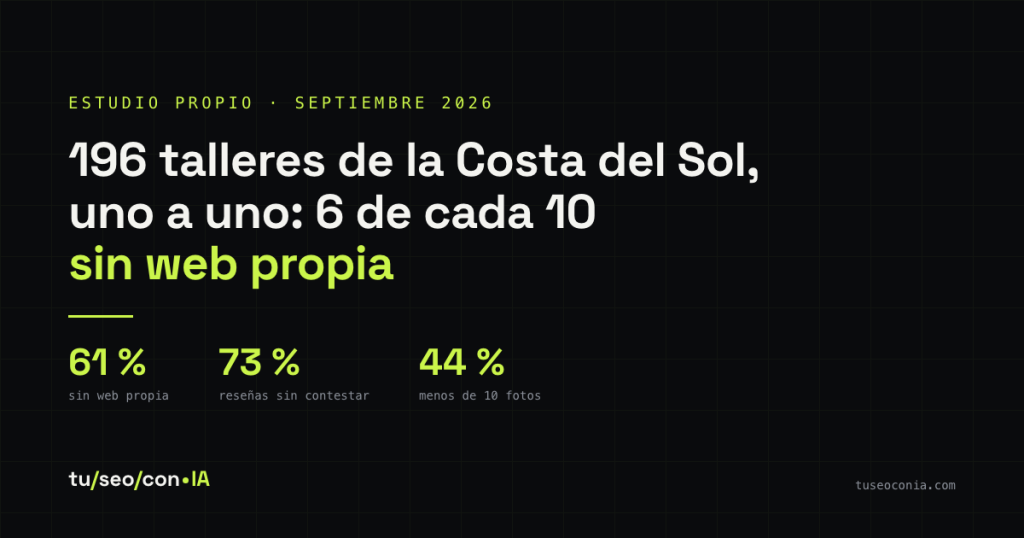 Analizamos 196 talleres de la Costa del Sol en Google: seis de cada diez no tienen web propia