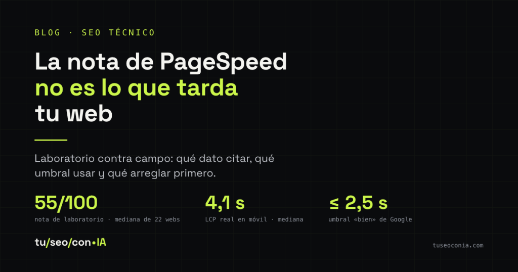 Velocidad web: la nota de PageSpeed no es lo que tarda tu web